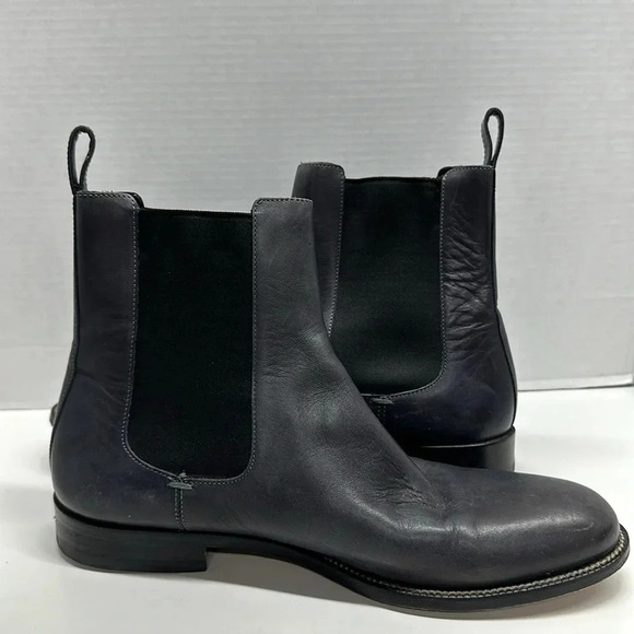 Gucci Leather Chelsea Ankle Boots Pull On Casual Shoes Gray Men's 11.5 247492 - Picture 8 of 14